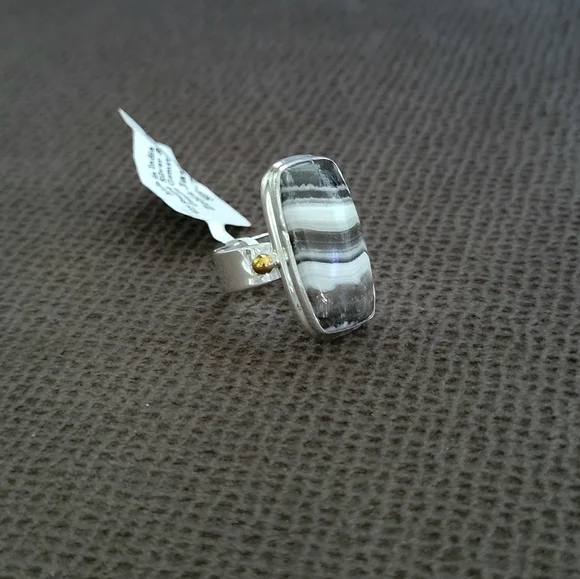 ✨️HP✨️ Shivam Zebra🦓 Jasper Statement Ring💍 - NWT - Picture 13 of 16